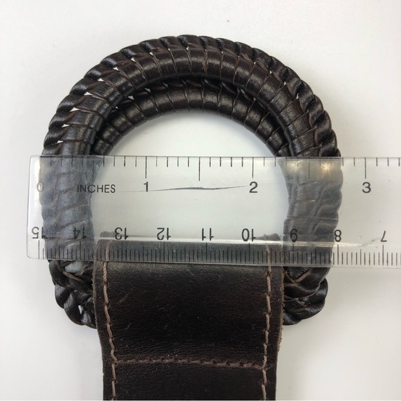 DANIER Brown Leather Wide Belt Medium - Picture 4 of 7